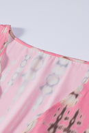 Pink Bohemian Tie Dye Oversize Long Kimono - SELFTRITSS