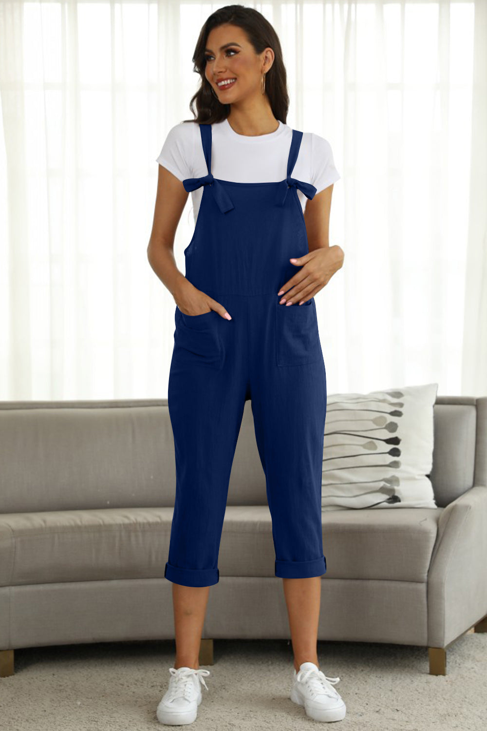 Full Size Square Neck Wide Strap Jumpsuit - SELFTRITSS   