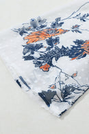 White Floral Print Open Front Bell Sleeve kimono - SELFTRITSS