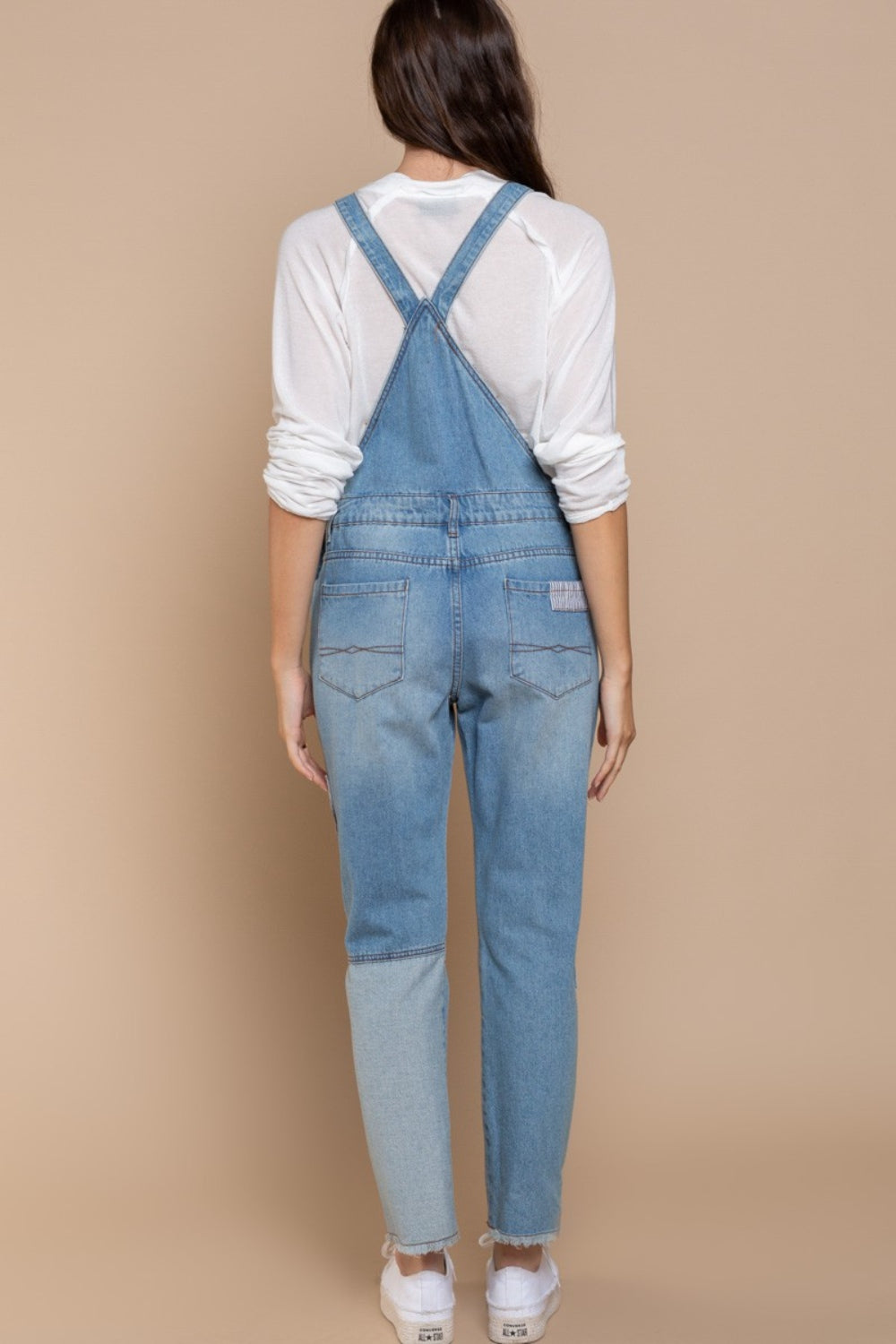 POL Front Chest Zipper Slim Leg Denim Overalls - SELFTRITSS   