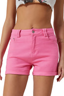 Pink Ashlee High Waisted Denim Shorts - SELFTRITSS