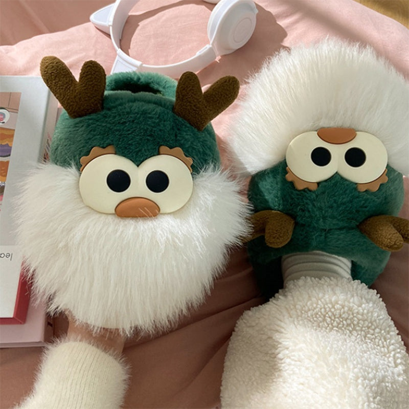 Cute Reindeer Plush Slippers