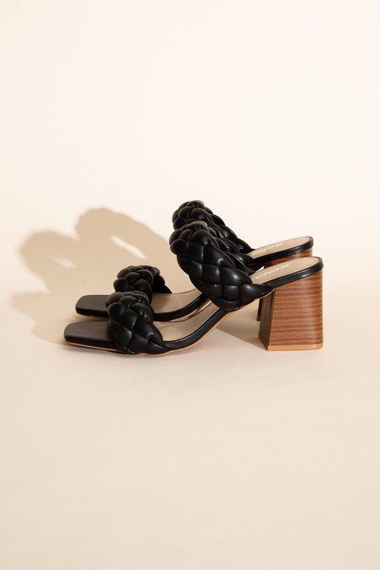 Braided Stras Mule Heels