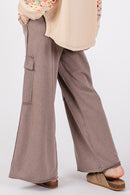 SAGE + FIG Knit Terry Mineral Wash Wide Leg Pants - SELFTRITSS   