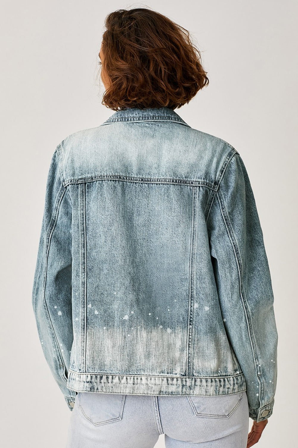 Button Up Ombre Washed Jacket - SELFTRITSS   