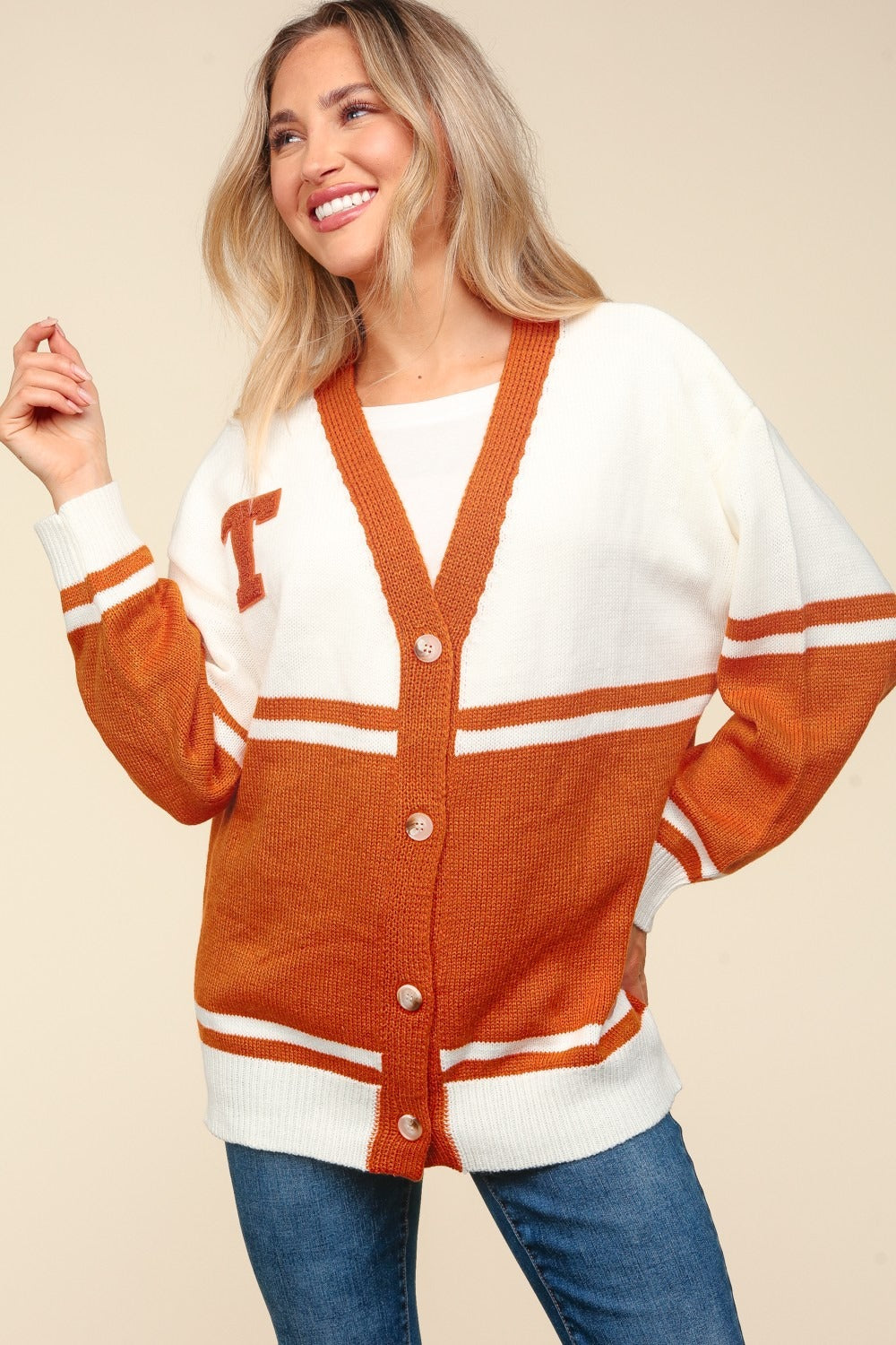 Soft Burnt Orange Fuzzy Plus size Cardigan