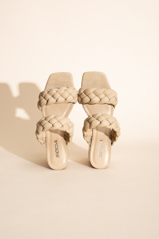 Braided Stras Mule Heels - SELFTRITSS   