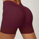 Back Waist Deep V-shaped Wrinkle Tight Yoga Shorts - SELFTRITSS