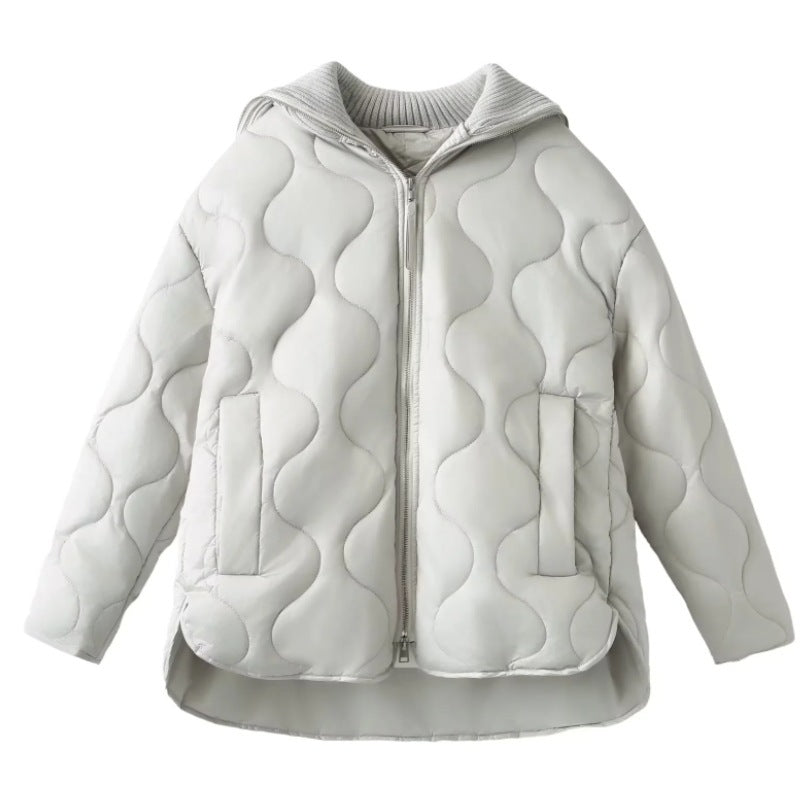 Women Cotton Qulited Padded Bomber Jacket - SELFTRITSS   