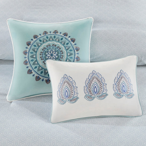 Boho Botanical Comforter Set, Blue - SELFTRITSS