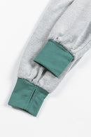 Laurel Green Exposed Seam Contrast Edge Notched Neck Sweatshirt - SELFTRITSS