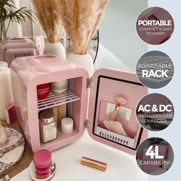 4L Pink Cosmetics Portable Fridge - SELFTRITSS   