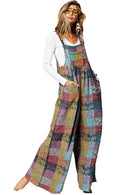 Multicolour Brushed Checkered Wide Leg Overalls - SELFTRITSS   