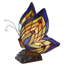 9.5"H Luella Red Butterfly Wings Stained Glass Accent Lamp - SELFTRITSS