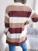 Women's Striped Plaid Cardigan - SELFTRITSS   