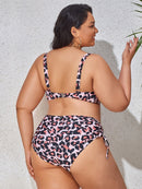 Plus Size Printed Wide Strap Two-Piece Swim Set - SELFTRITSS   