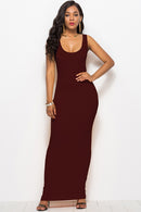 Scoop Neck Wide Strap Maxi Dress - SELFTRITSS