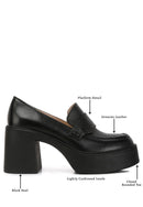 Elspeth Heeled Platform Leather Loafers - SELFTRITSS