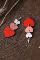 Red Valentines Day Heart Shape Tiered Dangle Earring - SELFTRITSS   