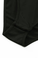 Black One Shoulder Fringed Long Sleeve Bodysuit - SELFTRITSS