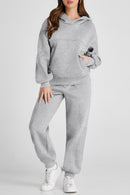 Dropped Shoulder Long Sleeve Hoodie and Pants Active Set - SELFTRITSS   