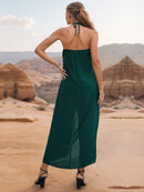 Layered Halter Neck Wide Leg Jumpsuit - SELFTRITSS