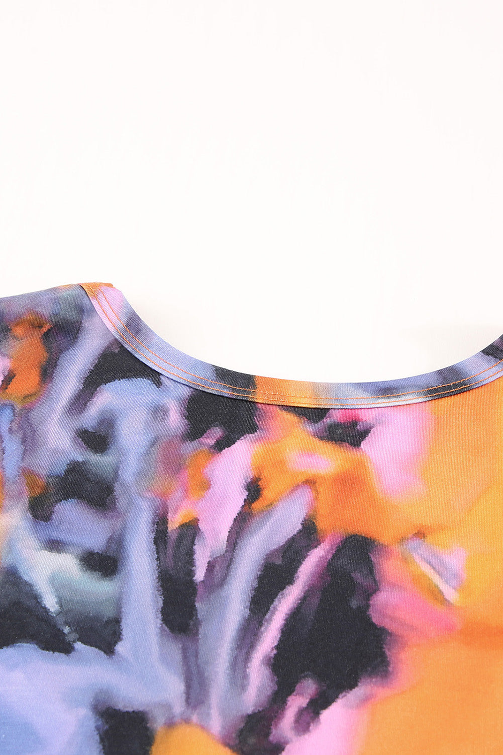 Multicolor Tie-dye Print Hollow Out Twist Bodycon Mini Dress - SELFTRITSS