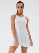 Round Neck Spaghetti Strap Sleeveless Cover Up - SELFTRITSS