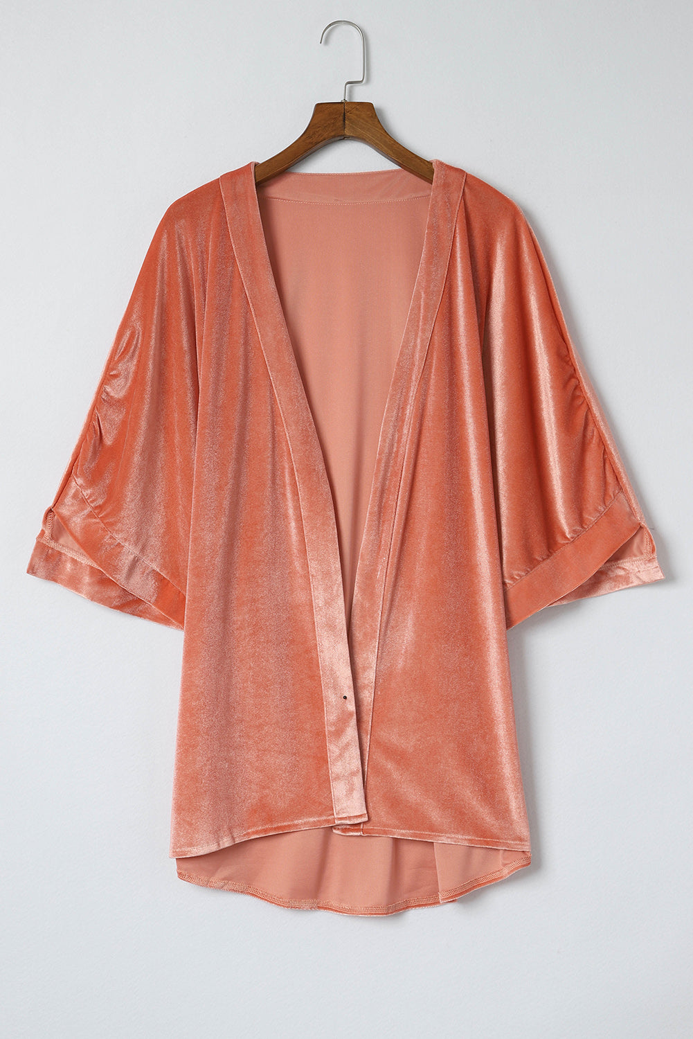 Pink Retro Velvet Wide Sleeves Cardigan - SELFTRITSS