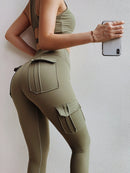 High Waist Active Pants with Pockets - SELFTRITSS   