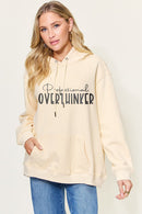 Simply Love Full Size PROFESSIONAL OVERTHINKER Graphic Drawstring Long Sleeve Hoodie - SELFTRITSS   