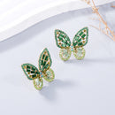 Alloy Inlaid Rhinestone Butterfly Earrings - SELFTRITSS