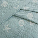 Coastal Beach House 4-Piece Coverlet Set, Sea Blue - SELFTRITSS   