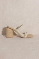 Margaret Raffia Block Heels Sandals