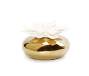 Gold Circular Diffuser with Dimensional White Flower - SELFTRITSS