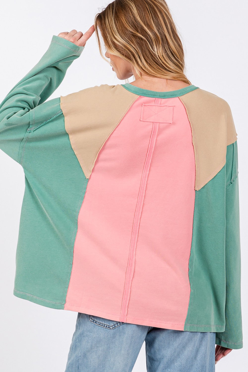 Color Block Long Sleeve Top - SELFTRITSS   