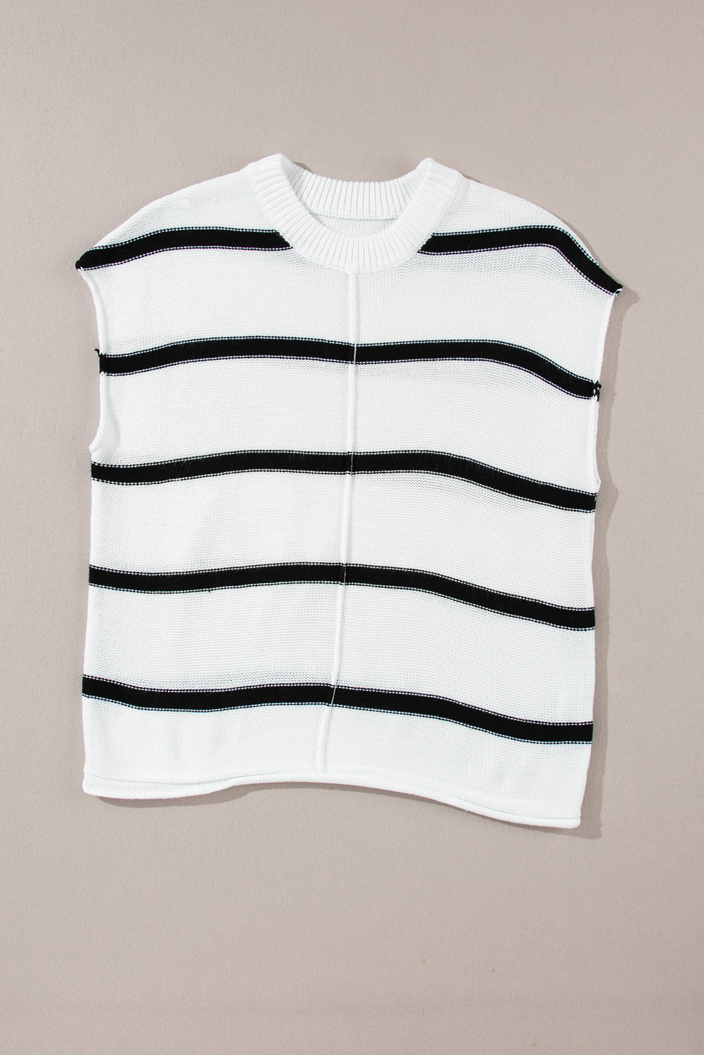White Striped Batwing Sleeve Sweater Tee - SELFTRITSS