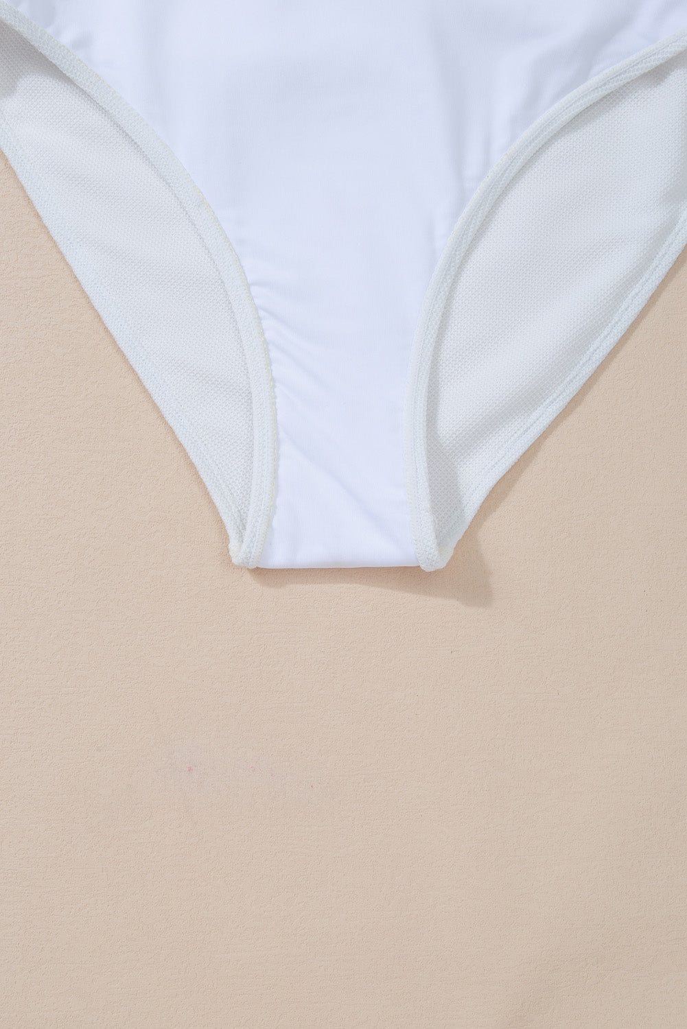 White Asymmetric Ruffle Trim Tie Waist One Piece Swimsuit - SELFTRITSS