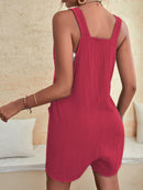 Full Size Scoop Neck Romper with Pockets - SELFTRITSS   