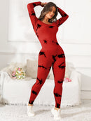 Scoop Neck Long Sleeve Active Jumpsuit - SELFTRITSS   