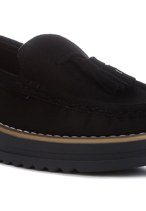 Daiki Platform Lug Sole Tassel Loafers - SELFTRITSS   