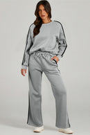 Round Neck Long Sleeve Top and Pants Active Set - SELFTRITSS   