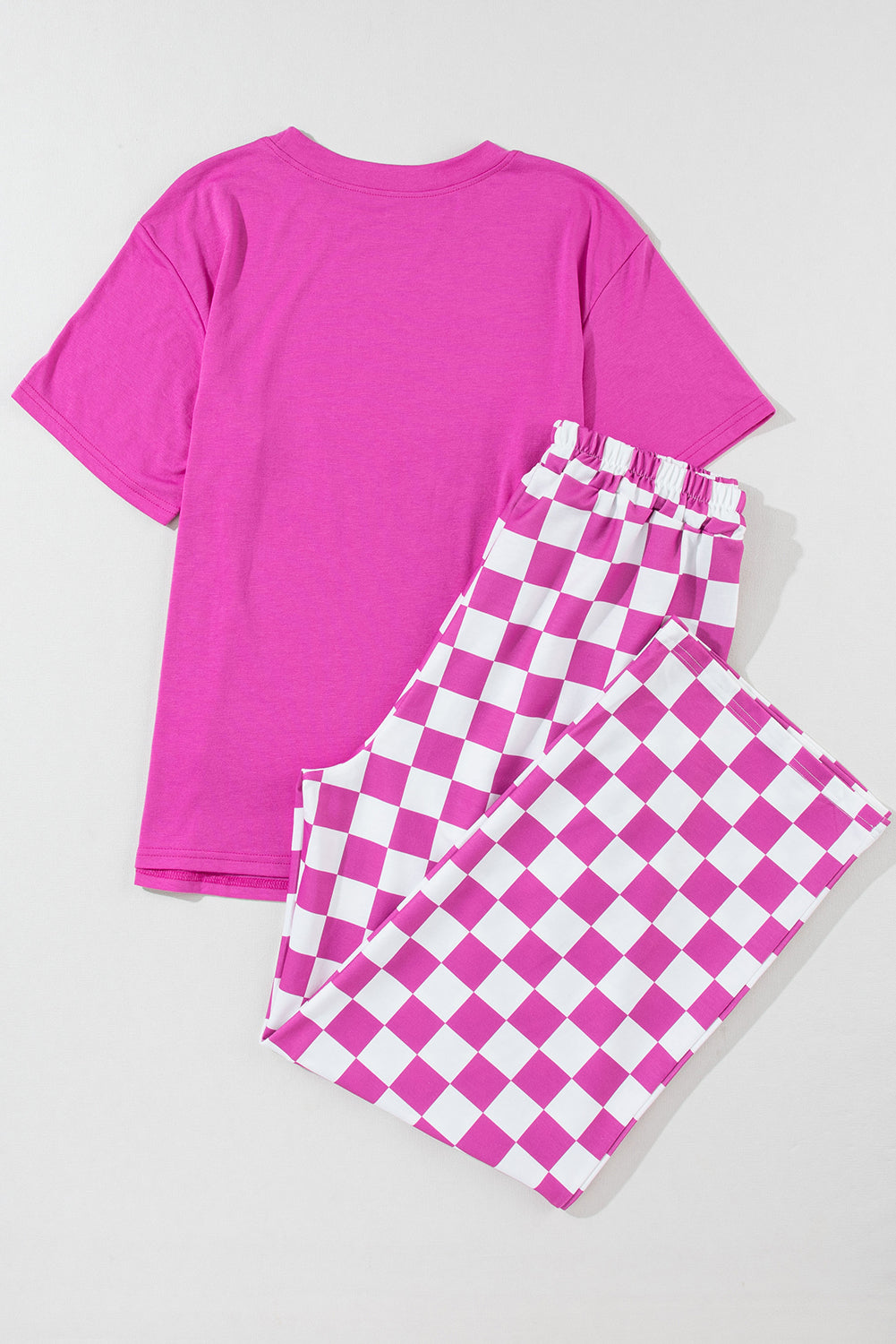 Bright Pink Be Mine Print Tee and Pants Lounge Set - SELFTRITSS