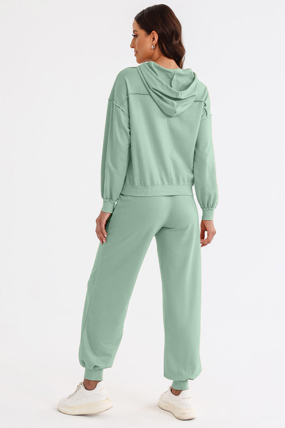 Cutout Drawstring Hoodie and Joggers Active Set - SELFTRITSS   