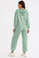 Cutout Drawstring Hoodie and Joggers Active Set - SELFTRITSS   