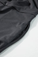 Gray Button Long Sleeve Wide Leg Jumpsuit - SELFTRITSS