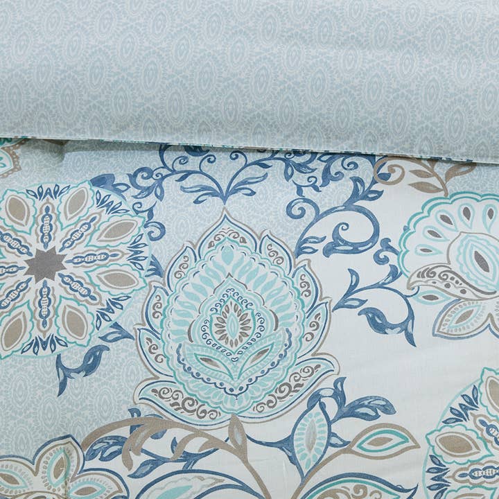 Boho Botanical Comforter Set, Blue - SELFTRITSS   