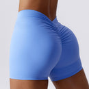 Back Waist Deep V-shaped Wrinkle Tight Yoga Shorts - SELFTRITSS