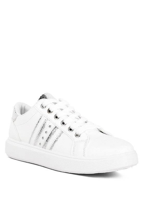 Claude Faux Leather Back Panel Detail Sneakers - SELFTRITSS