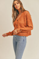 Women's Rusty Long Sleeve Button Cardigan